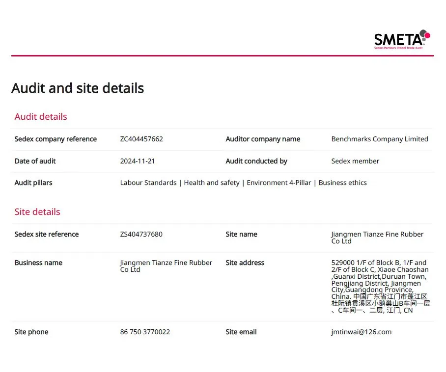 沃尔玛 SMETA 验厂证书